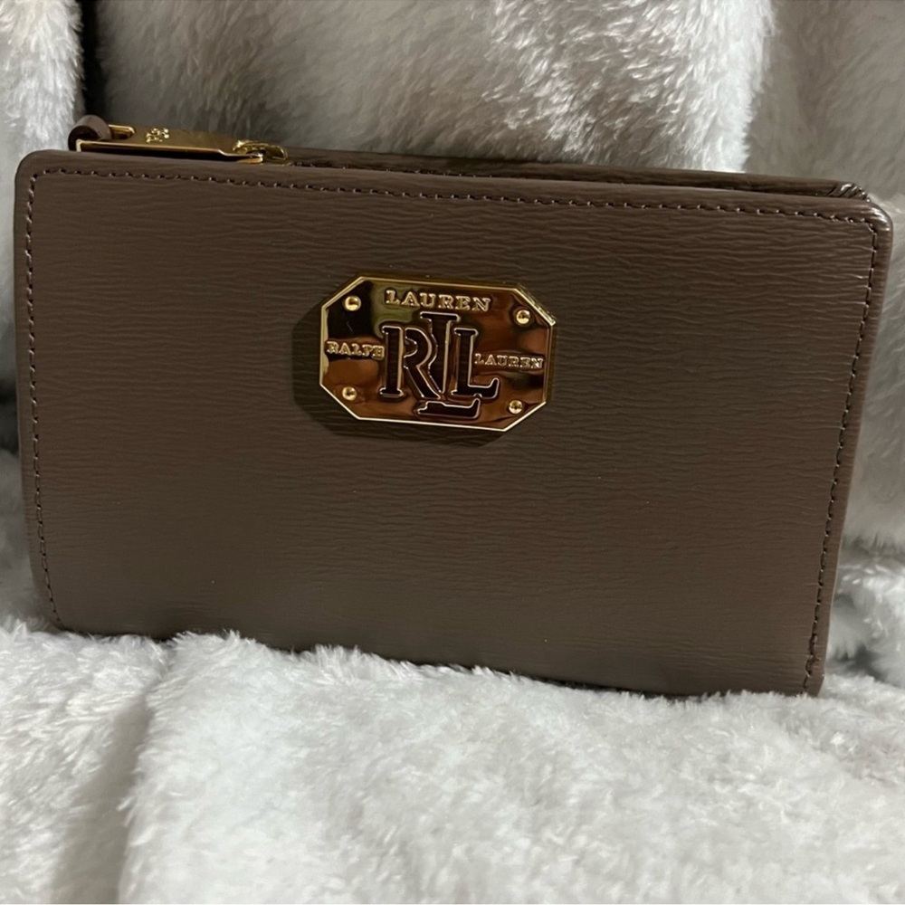 Lauren Ralph Lauren Embossed Tan/Taupe Bifold Wallet